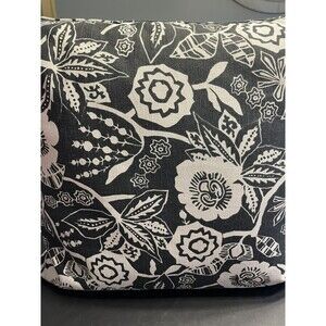Ralph Lauren Black White Floral Throw Pillow w/Down Insert 20”x20”
